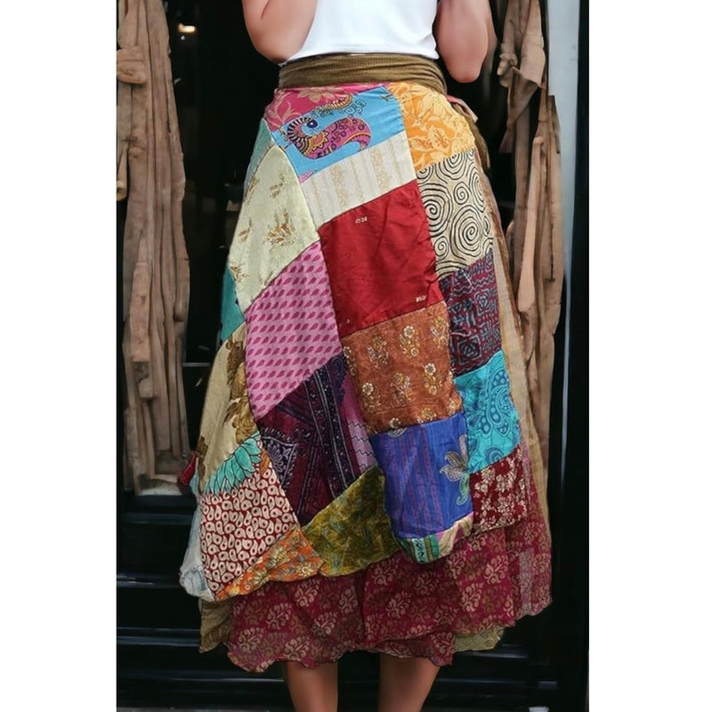 Tapestry Patchwork Wrap Around Skirt-One size-Womens-Eclectic-Boutique-Clothing-for-Women-Online-Hippie-Clothes-Shop