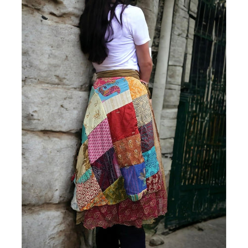 Tapestry Patchwork Wrap Around Skirt-One size-Womens-Eclectic-Boutique-Clothing-for-Women-Online-Hippie-Clothes-Shop