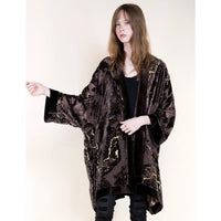 The Benatar Brown Velvet Kimono-Womens-Eclectic-Boutique-Clothing-for-Women-Online-Hippie-Clothes-Shop
