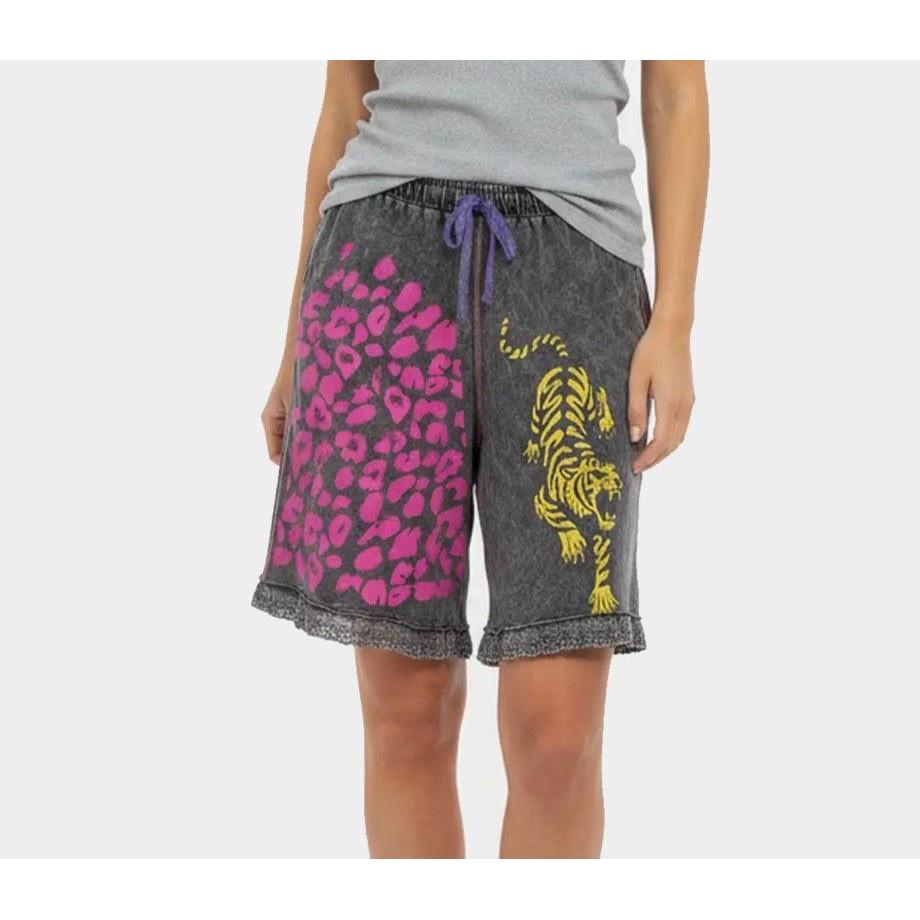 Tiger Party Shorts-Womens-Eclectic-Boutique-Clothing-for-Women-Online-Hippie-Clothes-Shop