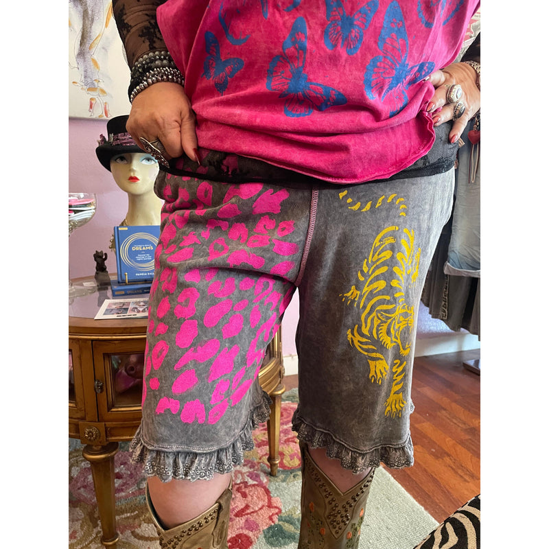 Tiger Party Shorts-Womens-Eclectic-Boutique-Clothing-for-Women-Online-Hippie-Clothes-Shop