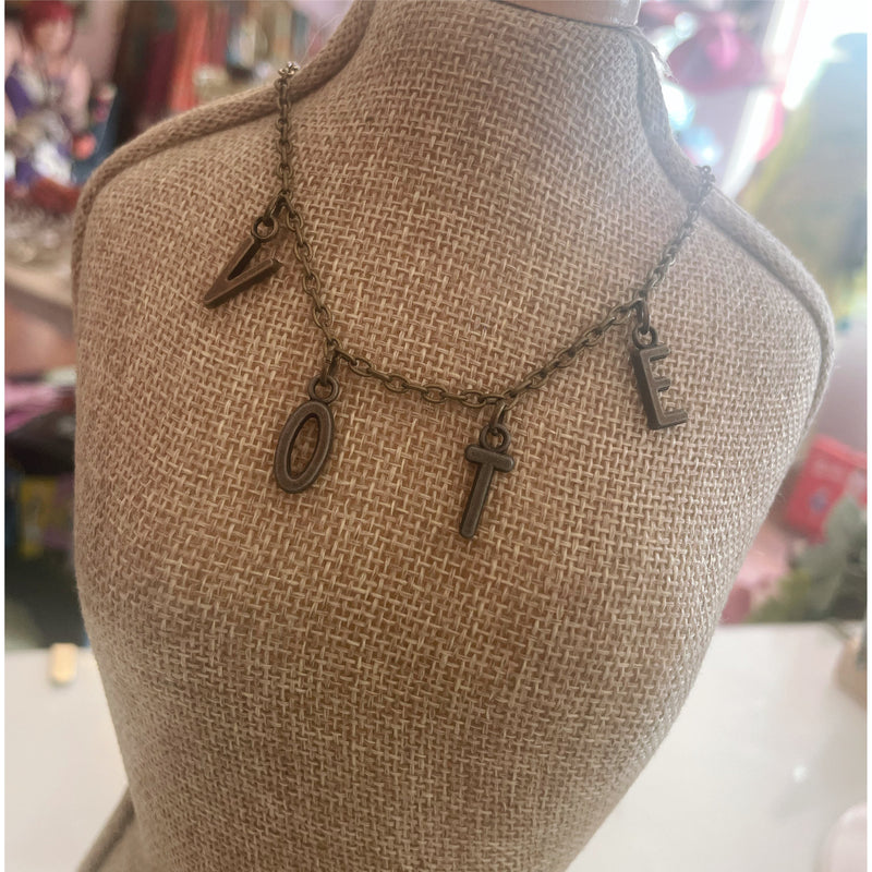 Vote Necklace-Womens-Eclectic-Boutique-Clothing-for-Women-Online-Hippie-Clothes-Shop