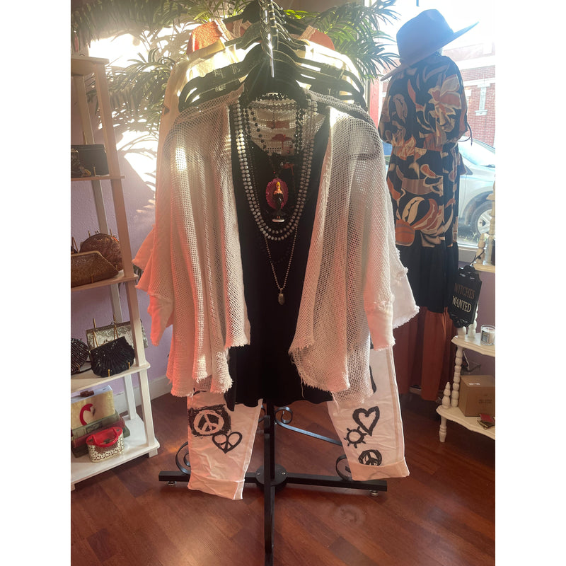 White mesh jacket-One size-Womens-Eclectic-Boutique-Clothing-for-Women-Online-Hippie-Clothes-Shop
