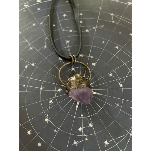 Amethyst crystal necklace-Womens-Eclectic-Boutique-Clothing-for-Women-Online-Hippie-Clothes-Shop