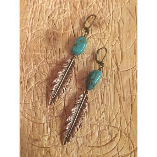Free Spirit Feather Earrings-Womens-Eclectic-Boutique-Clothing-for-Women-Online-Hippie-Clothes-Shop