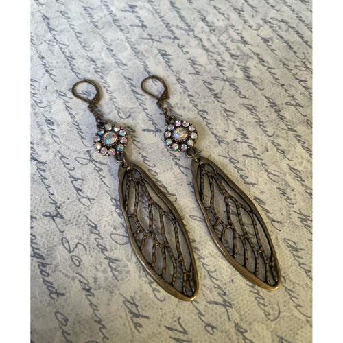 Glam locust wing earrings-Womens-Eclectic-Boutique-Clothing-for-Women-Online-Hippie-Clothes-Shop