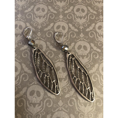Locust wing earrings-Womens-Eclectic-Boutique-Clothing-for-Women-Online-Hippie-Clothes-Shop