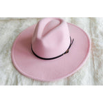 McVie Pink Wide Brim Hat-Womens-Eclectic-Boutique-Clothing-for-Women-Online-Hippie-Clothes-Shop