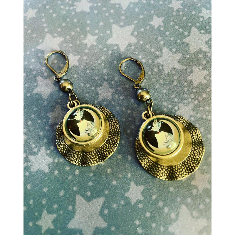 Moon goddess earrings-Womens-Eclectic-Boutique-Clothing-for-Women-Online-Hippie-Clothes-Shop