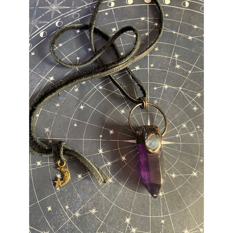 Power of Amethyst Crystal Necklace-Womens-Eclectic-Boutique-Clothing-for-Women-Online-Hippie-Clothes-Shop