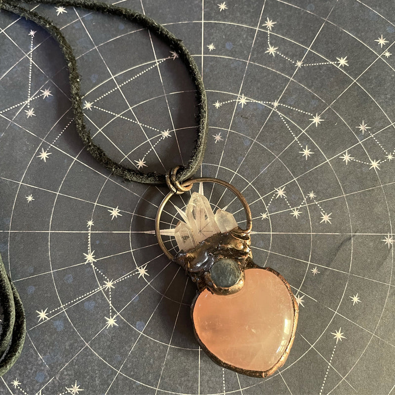 Sacred Heart Rose Quartz Necklace-Womens-Eclectic-Boutique-Clothing-for-Women-Online-Hippie-Clothes-Shop