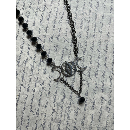 Silver Triple Goddess Necklace-Womens-Eclectic-Boutique-Clothing-for-Women-Online-Hippie-Clothes-Shop