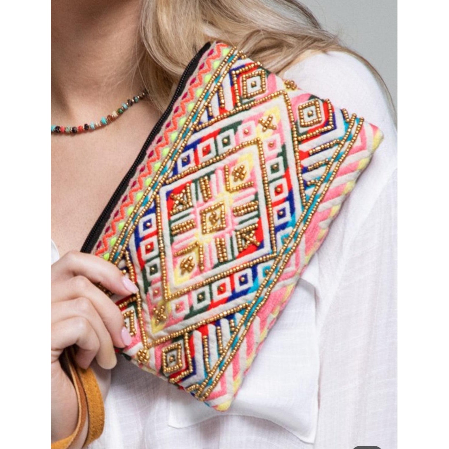 Tapestry and Bead Clutch Bag Savannah Hoffman Designs