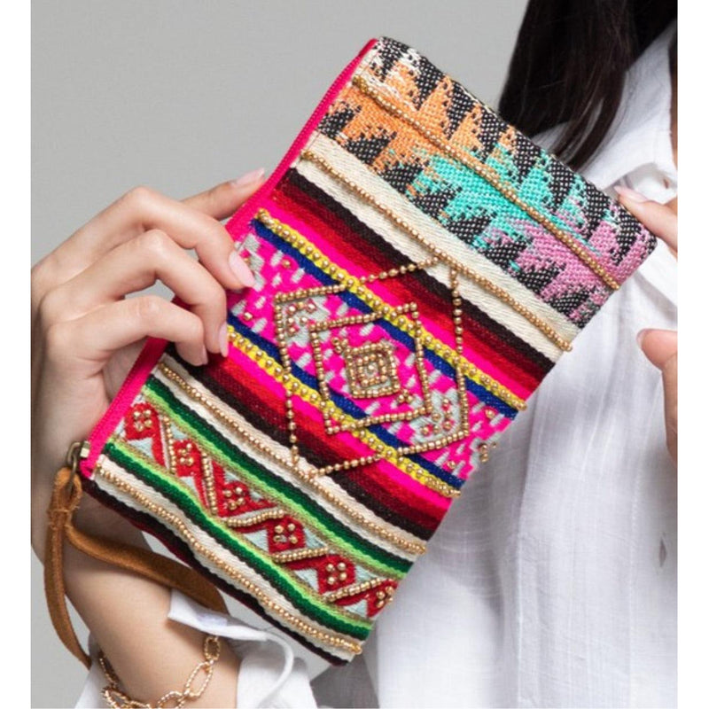 Tapestry and Bead Clutch Bag-Womens-Eclectic-Boutique-Clothing-for-Women-Online-Hippie-Clothes-Shop