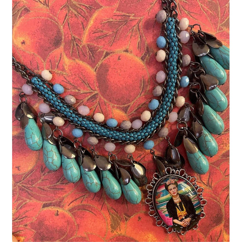 Turquoise Frida Necklace-Womens-Eclectic-Boutique-Clothing-for-Women-Online-Hippie-Clothes-Shop