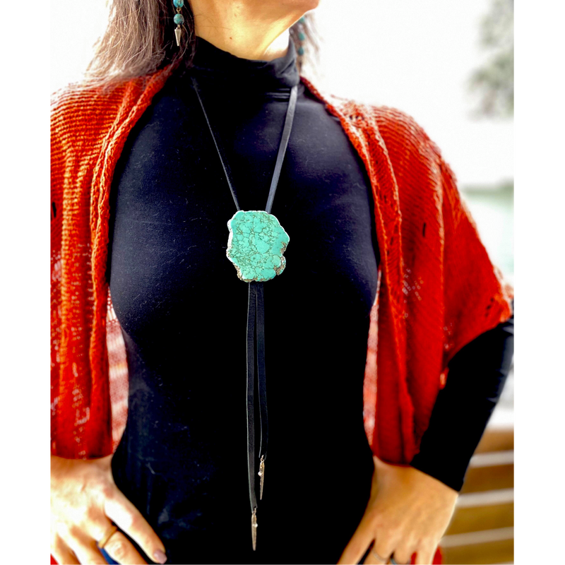 Turquoise slab bolo-Womens-Eclectic-Boutique-Clothing-for-Women-Online-Hippie-Clothes-Shop